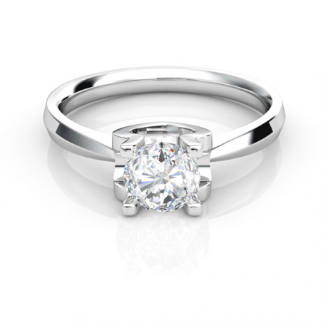 Bague prénom - Lettre F - Diamant, platine | Gemperles