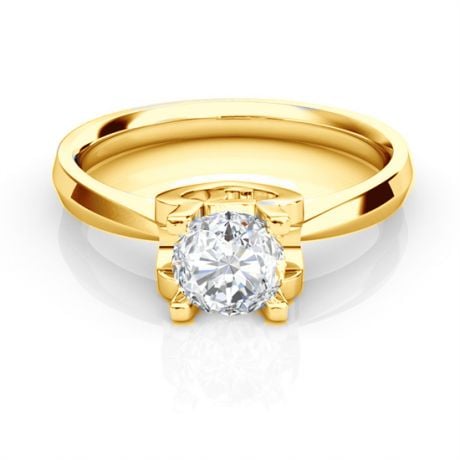Bague prénom - Lettre J - Diamant, or jaune | Gemperles