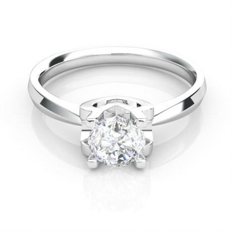 Bague prénom - Lettre M - Diamant, platine | Gemperles