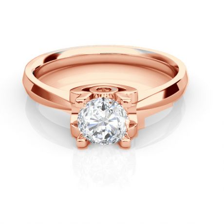 Bague prénom - Lettre O - Diamant, or rose | Gemperles