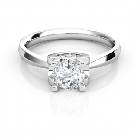 Bague prénom - Lettre P - Diamant, platine | Gemperles
