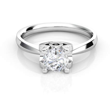 Bague prénom - Lettre Q - Diamant, platine | Gemperles