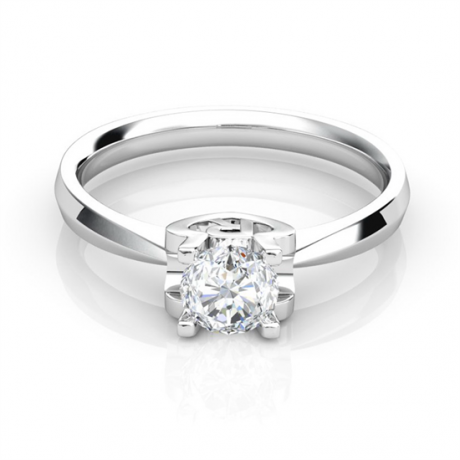 Bague prénom - Lettre R - Diamant, platine | Gemperles