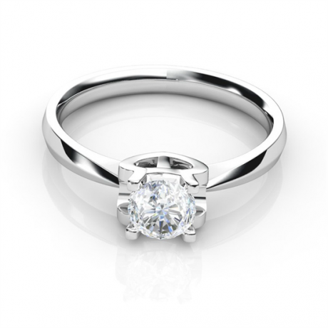 Bague prénom - Lettre T - Diamant, platine | Gemperles