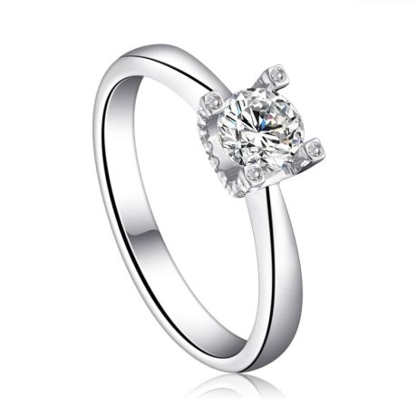 Bague lettre de l'alphabet - Initiale U ou C - Platine, diamants