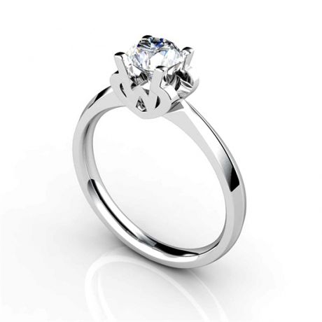 Bague prénom - Lettre W - Diamant, Platine | Gemperles