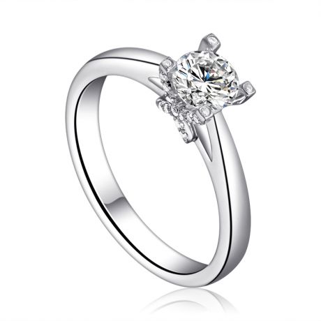 Bague alphabétique - Initiale X - Platine, diamants | Gemperles