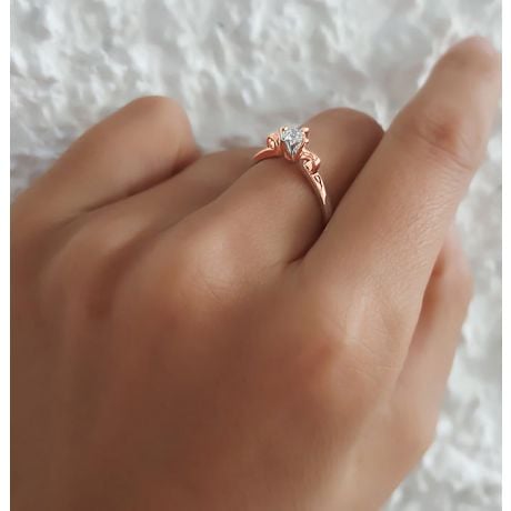 Solitaire Diamant Griffe Weston - Bague Fiancaille en Or Rose | Gemperles