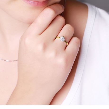Solitaire Mon Coeur de Diamant - Or Jaune & Diamants Pavés | Gemperles