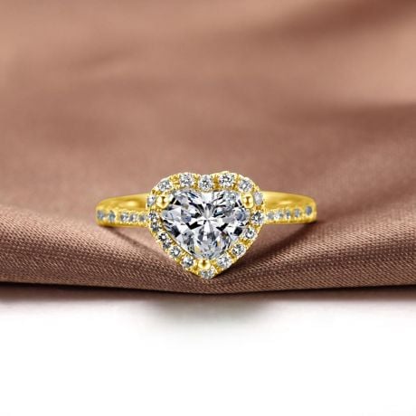 Bague Cœur Solitaire Love etc - Or Jaune 18 Carats - Diamants | Gemperles