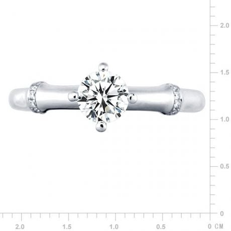 Solitaire Bambou Végétal Platine