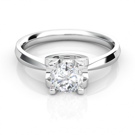 Bague prénom - Lettre B - Diamant, or blanc | Gemperles