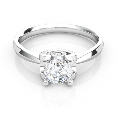 Bague prénom - Lettre C - Diamant, or blanc | Gemperles