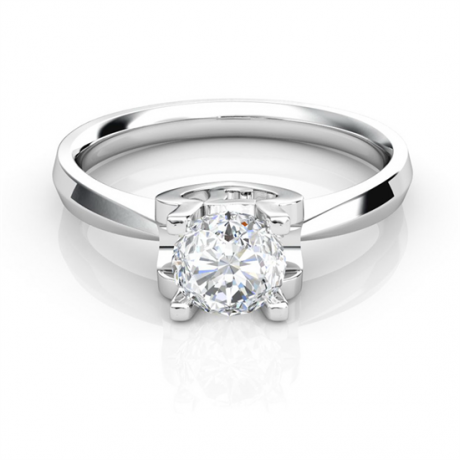 Bague prénom - Lettre J - Diamant, or blanc | Gemperles