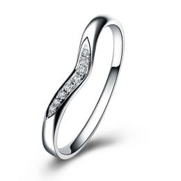 Alliance Ondulée Élysée - En Or Blanc et Diamants Sertis | Gemperles