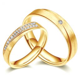 Alliances Duo Sillage Amoureux en Or jaune et Diamants | Gemperles