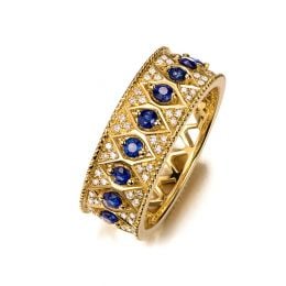 Bague saphir Palais Farnese - Or jaune, saphir & diamant