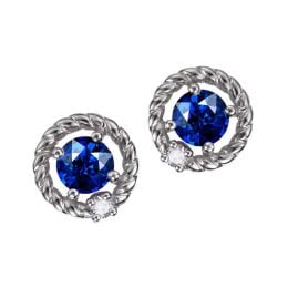 Boucle d oreille Saphir, Diamant & or blanc - Tempietto