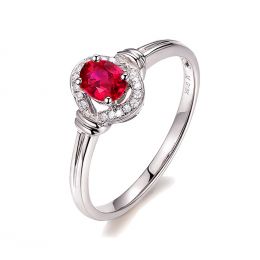 Bague rubis Chéri diamants et Or blanc 18cts