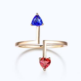 Bague Vice et Versa. Tourmaline, tanzanite. Or jaune