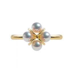 Bague trèfle 4 perles