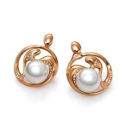 Boucles d'oreilles fleurs de pêcher - Perles d'Australie bla