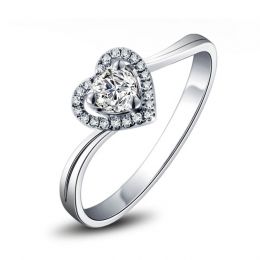 Bague Solitaire Mon Coeur en or blanc & Diamants | Gemperles