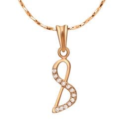 Pendentif chiffre 8 - Or rose 18cts - Diamants 0.024ct