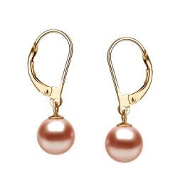 Boucles d'oreilles - Perles de culture - Perle rose - Eau douce