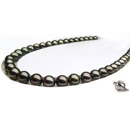 Les perles noires - Collier perles de Tahiti bronzes foncées