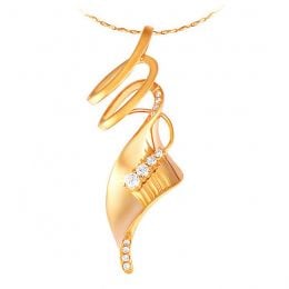 Pendentif or jaune 18 carats - Symbole de l'esprit - Diamants 0.14ct