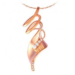 Pendentif or rose - Esprit tourbillonnant - Serti 12 diamants 0.14ct
