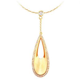 Pendentif Eau - Bijou poétique et créatif en or jaune et diamants