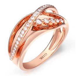Fiançaille bague - Bague en or rose 18cts - 35 Diamants de 0.33ct