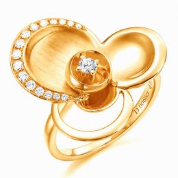 Bague diamants - Bague de fiançaille - En or jaune 18 carats 