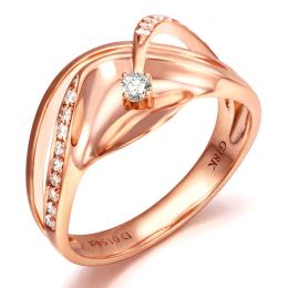 Bague or diamant - Or rose 18 carats - Diamants 0.109ct