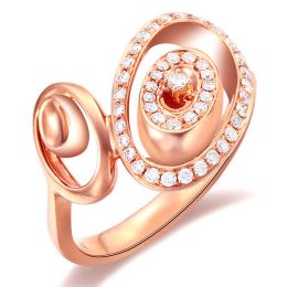 Bague Love - Bague moderne en or rose - 45 Diamants de 0.283ct