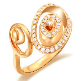 Bague Love - Bague moderne en or jaune - 45 Diamants de 0.283ct