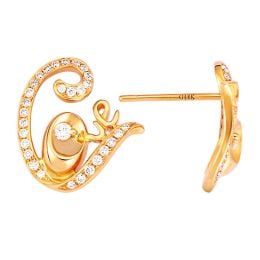 Boucles d'oreilles pendants or jaune et diamants - Collection LOVE