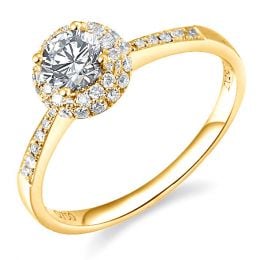 Solitaire en or jaune 18 carats - Bague fiancaille diamants 0.58ct | Gemperles