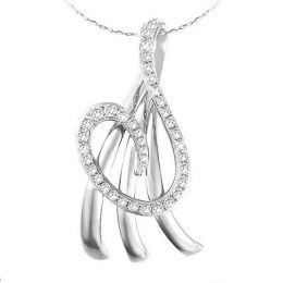 Pendentif marin en or blanc - Symbole du divin - Diamants 0.242ct