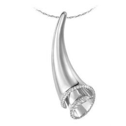 Pendentif or blanc diamants - Corne légendaire de l'abondance