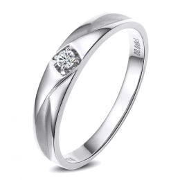 Alliance diamant or blanc - Alliance pour Lui