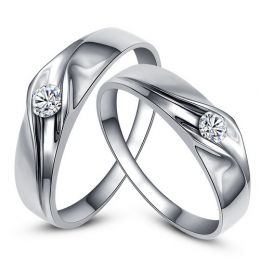 Alliances de fiançaille - Alliances Duo d'or blanc - Diamants