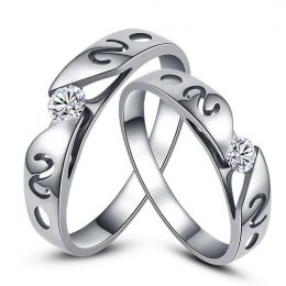 Mes alliances de mariage - Alliances Duo originales or blanc, diamants