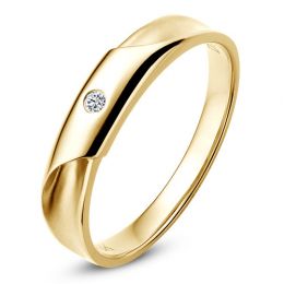 Alliance Homme. Or jaune. Diamant 0.045ct | Lucas