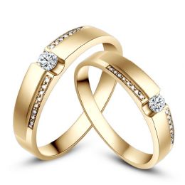 Alliances solitaires or jaune 750/1000 - Bagues Duo diamants