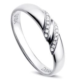 Alliance de Mariage Femme Héloïse - Or Blanc & Diamants | Gemperles
