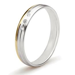 Alliance 2 ors liés - Bague créative pour Femme - Diamants c