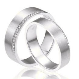 Alliances Couple. Platine. Diamants 0.120ct